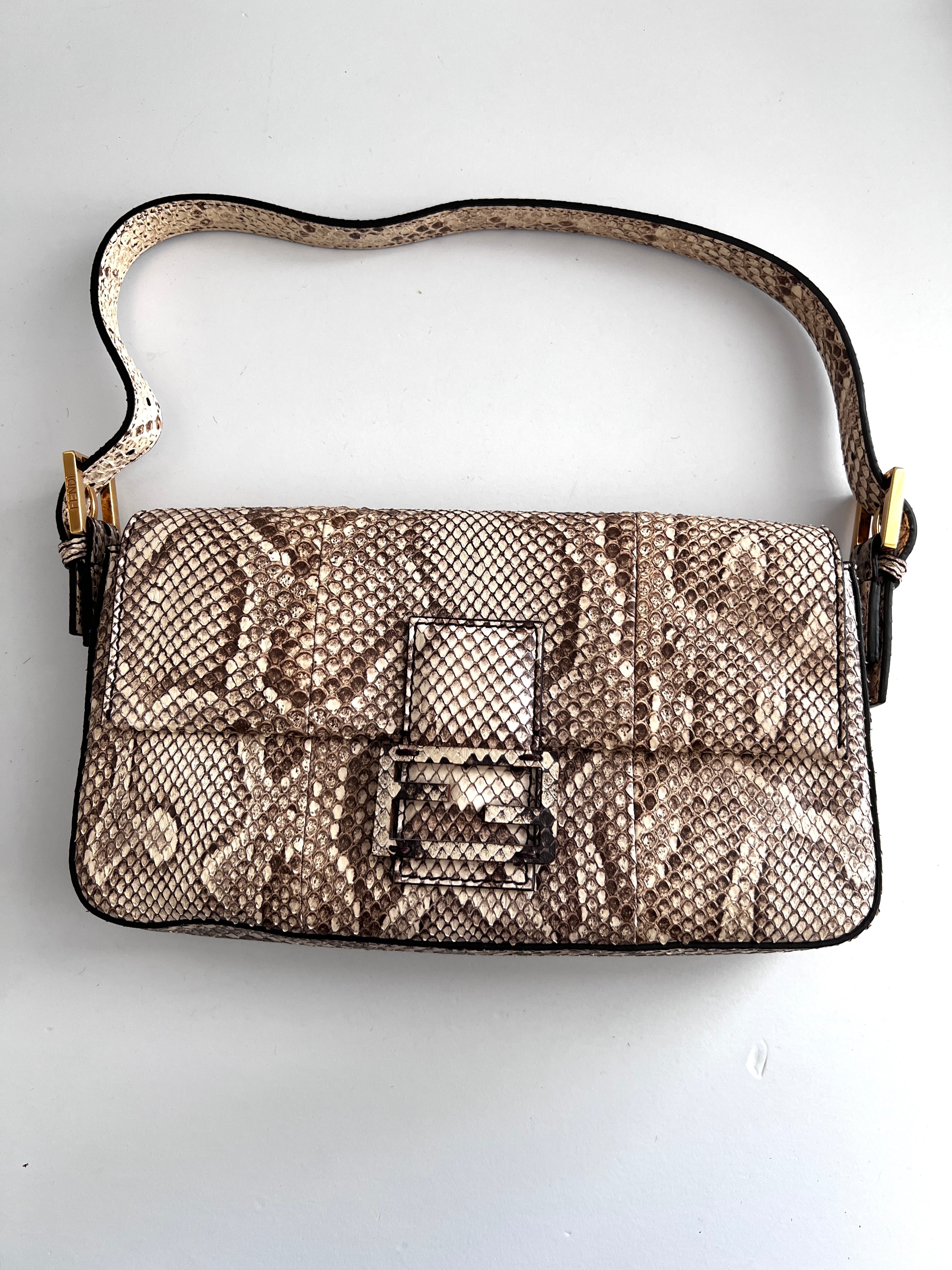 Fendi Python Baguette Bag - Luxury Designer Handbag for Women | Perfect for Evening Parties, Date Nights & Special Occasions
