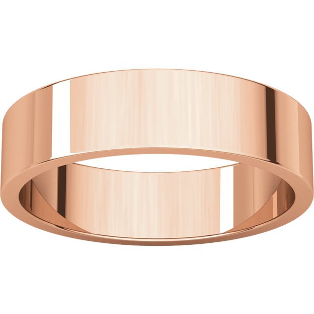 14K Gold 5mm Flat Wedding Band for Women - Elegant & Durable Ring for Bridal, Anniversary, or Everyday Wear