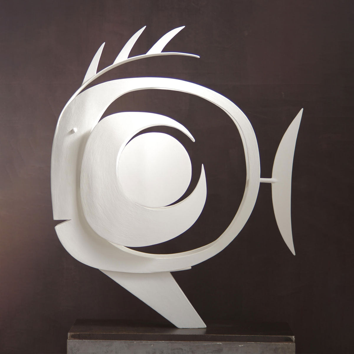 Eclipse 2 Fish Steel Sculpture - Modern Metal Wall Art for Home & Office Decor - Perfect for Living Room, Bedroom or Garden Decoration