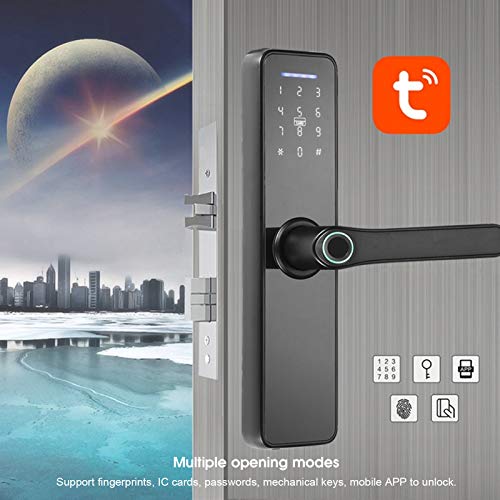 Dioche Smart Fingerprint Door Lock - 5-in-1 Keyless Entry with WiFi, Anti-Theft Security, Black | Perfect for Home, Office & Airbnb Smart Access Control