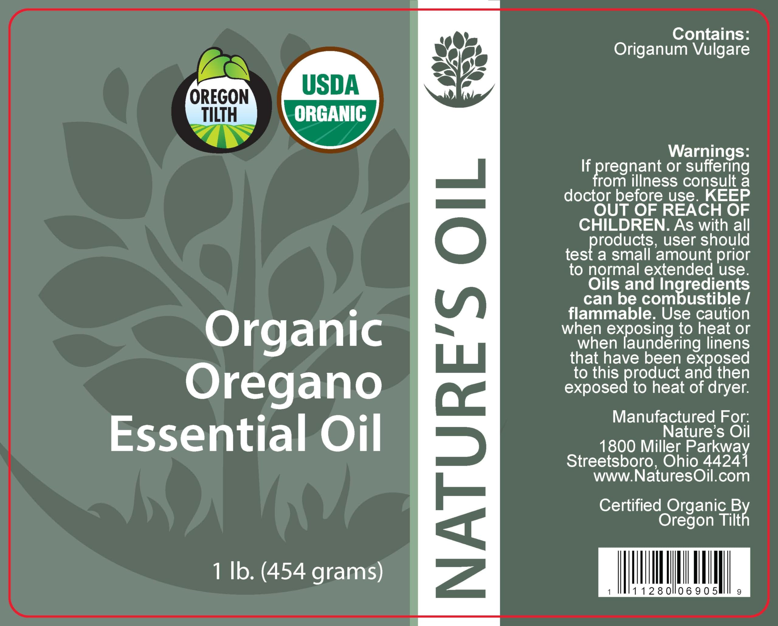 Best Oregano Essential Oil - 100% Pure, USDA Certified Organic, Therapeutic Grade (1Lb) for Aromatherapy, Massage & Natural Remedies