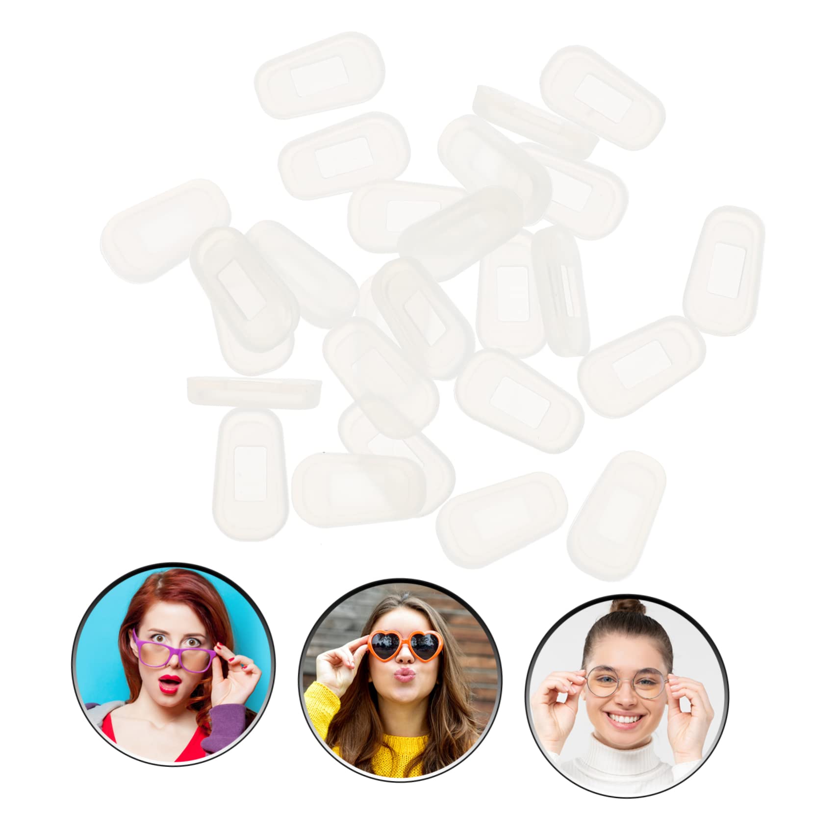 Healeved 60 Pairs Silicone Nose Pads for Glasses - Soft Gel Replacement Nose Pads for Eyewear Accessories - White Anti-Slip Comfort Nose Cushions - Perfect for Reading, Driving & Daily Use