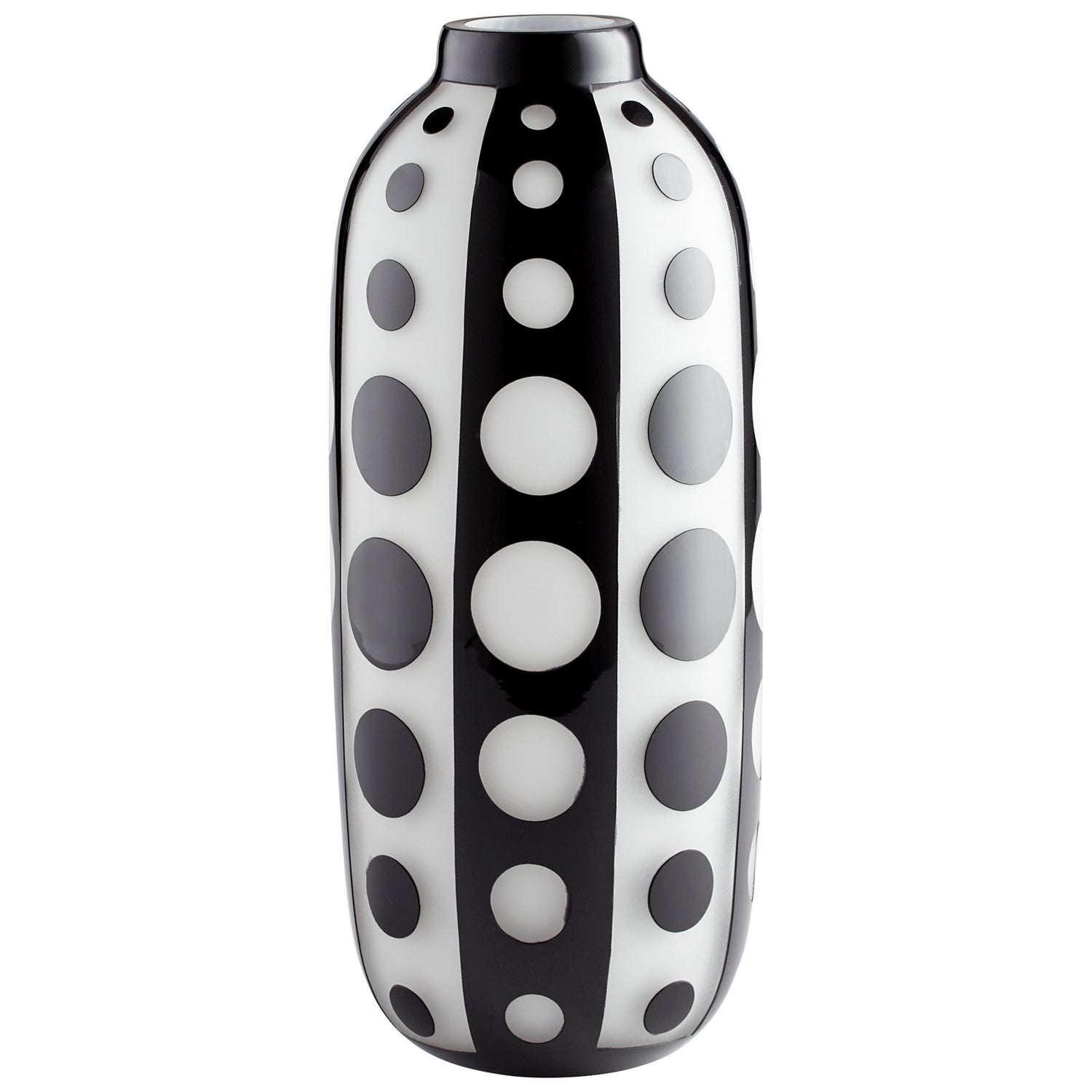 Cyan Design 11089 Petroglyph Vase - Large Black and White Ceramic Home Decor for Living Room, Dining Table, or Office