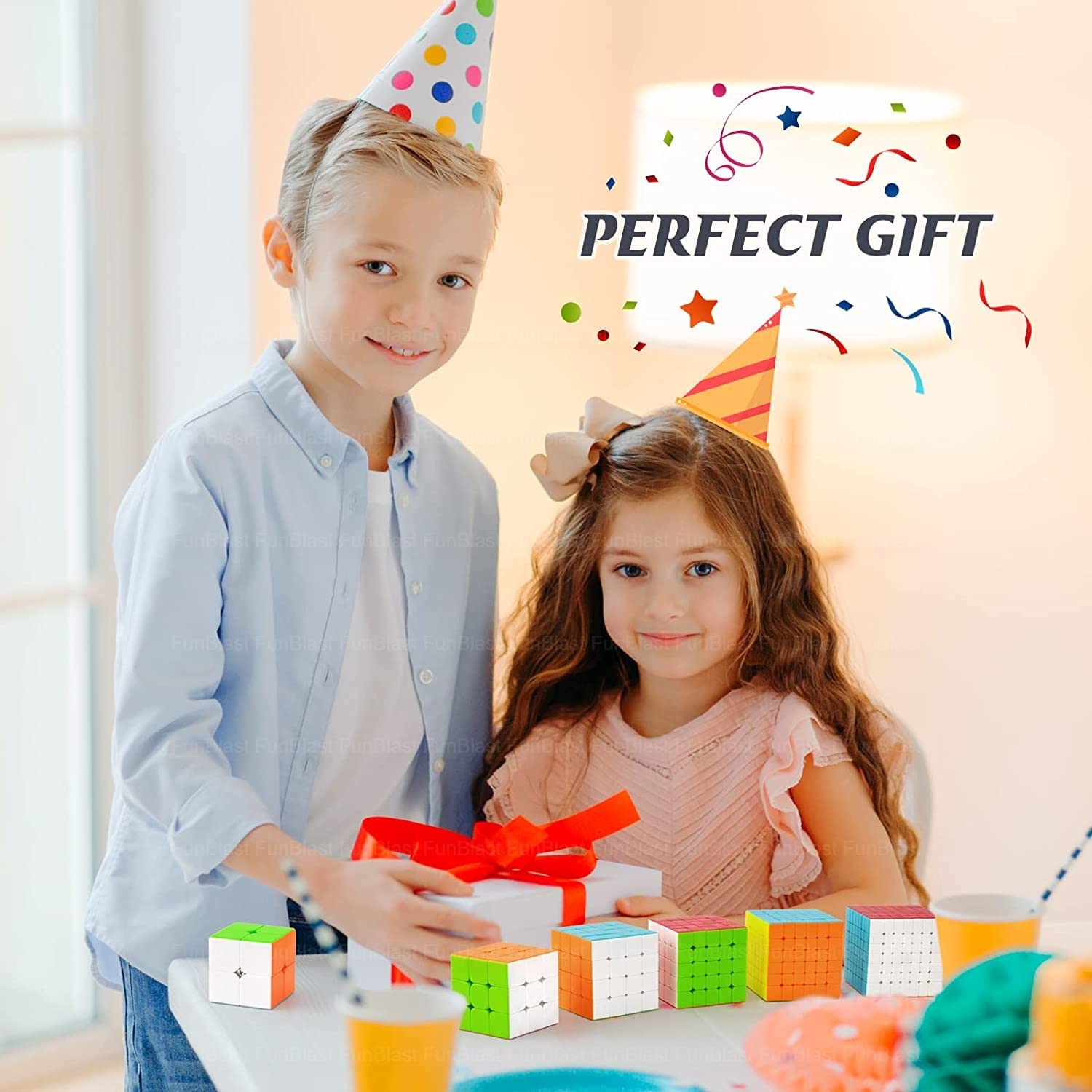 FunBlast 3x3 Speed Cube - Smooth Stickerless Magic Cube for Kids & Adults | High-Speed Puzzle Game for Competitions & Brain Training | Perfect STEM Toy Gift for Birthday & Christmas