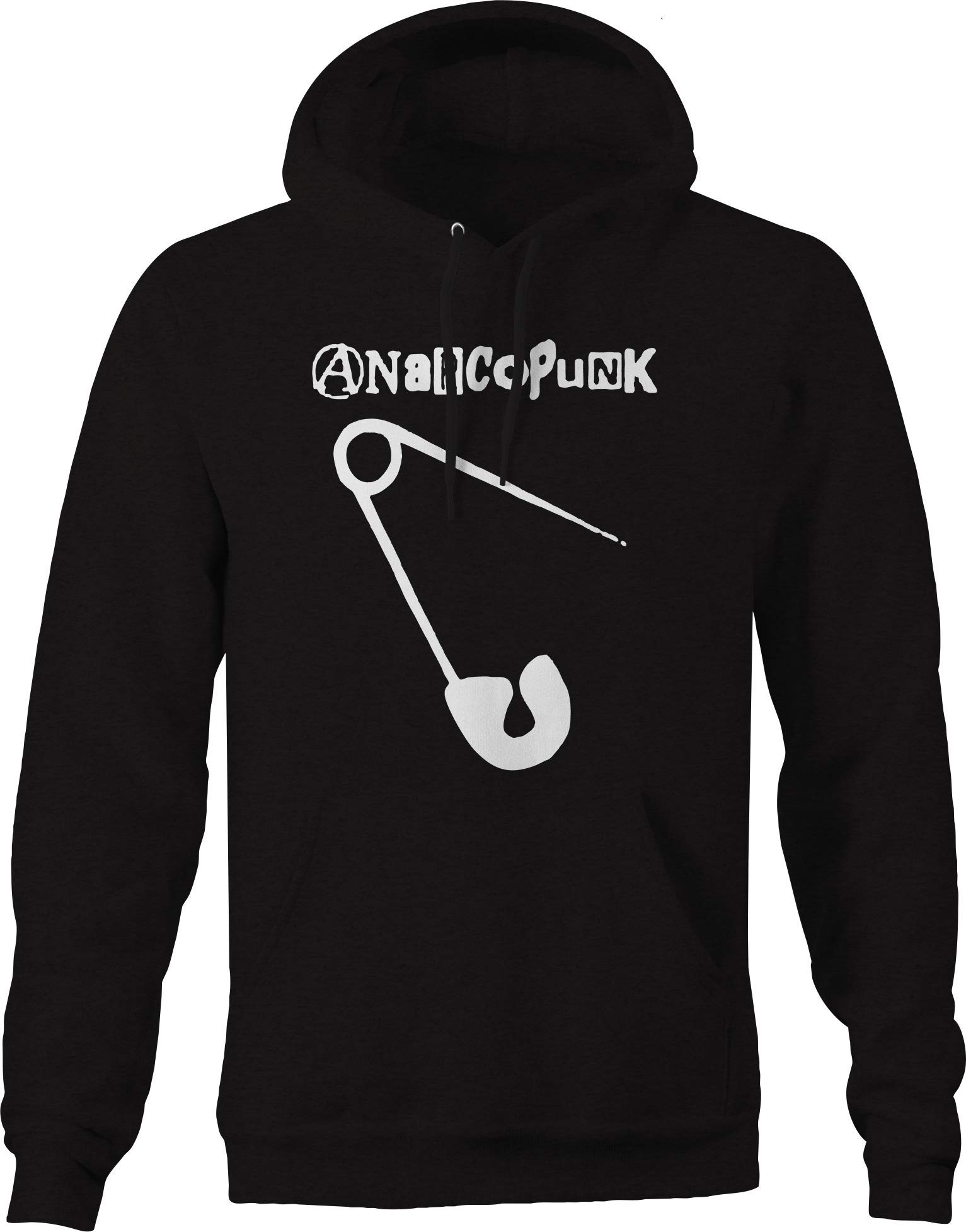 Anarchy Punk Hoodies for Men - Black Gothic Streetwear Pullover | Perfect for Concerts, Skateboarding & Urban Fashion