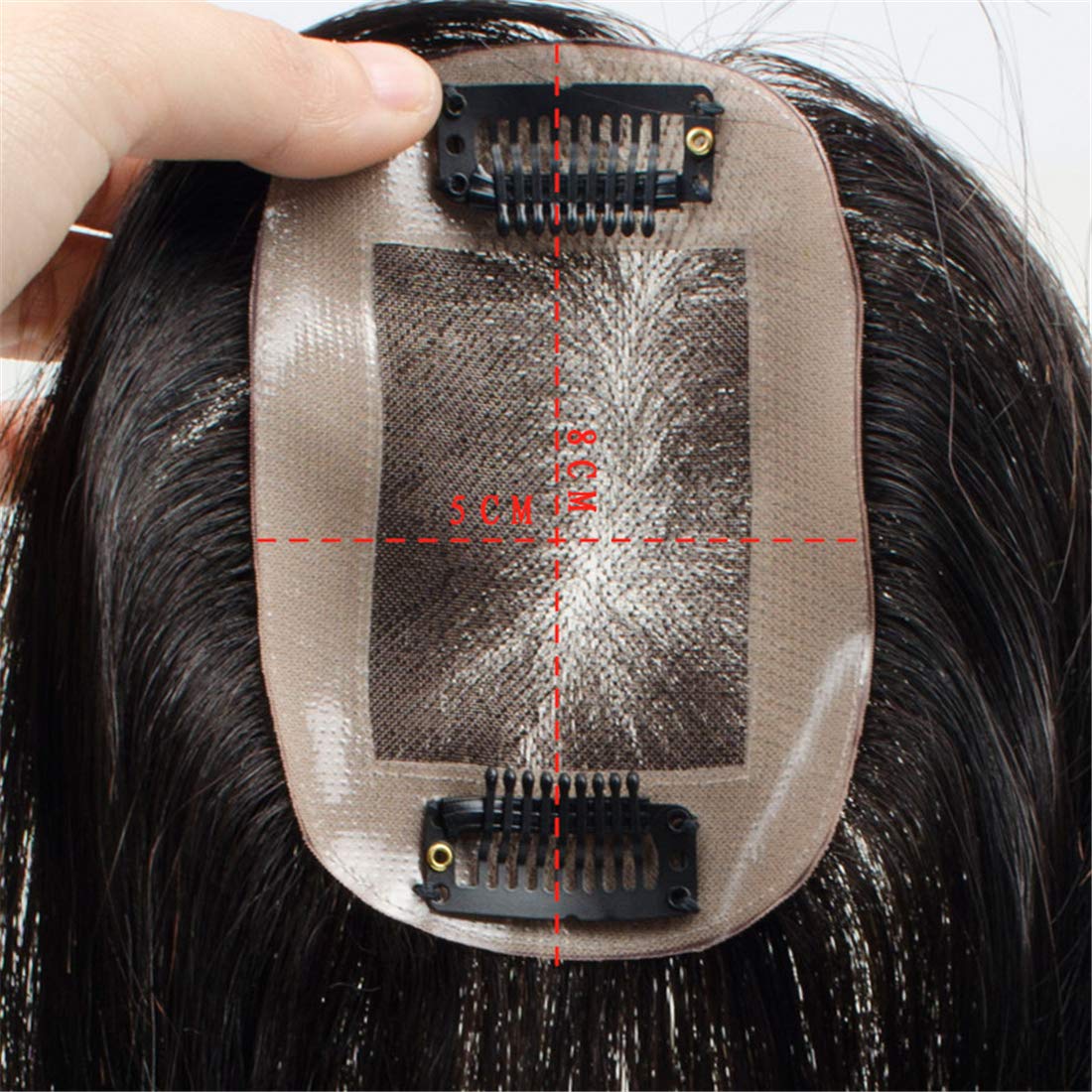 5 x 8cm Mono Crown Topper Human Hair for Women - 10