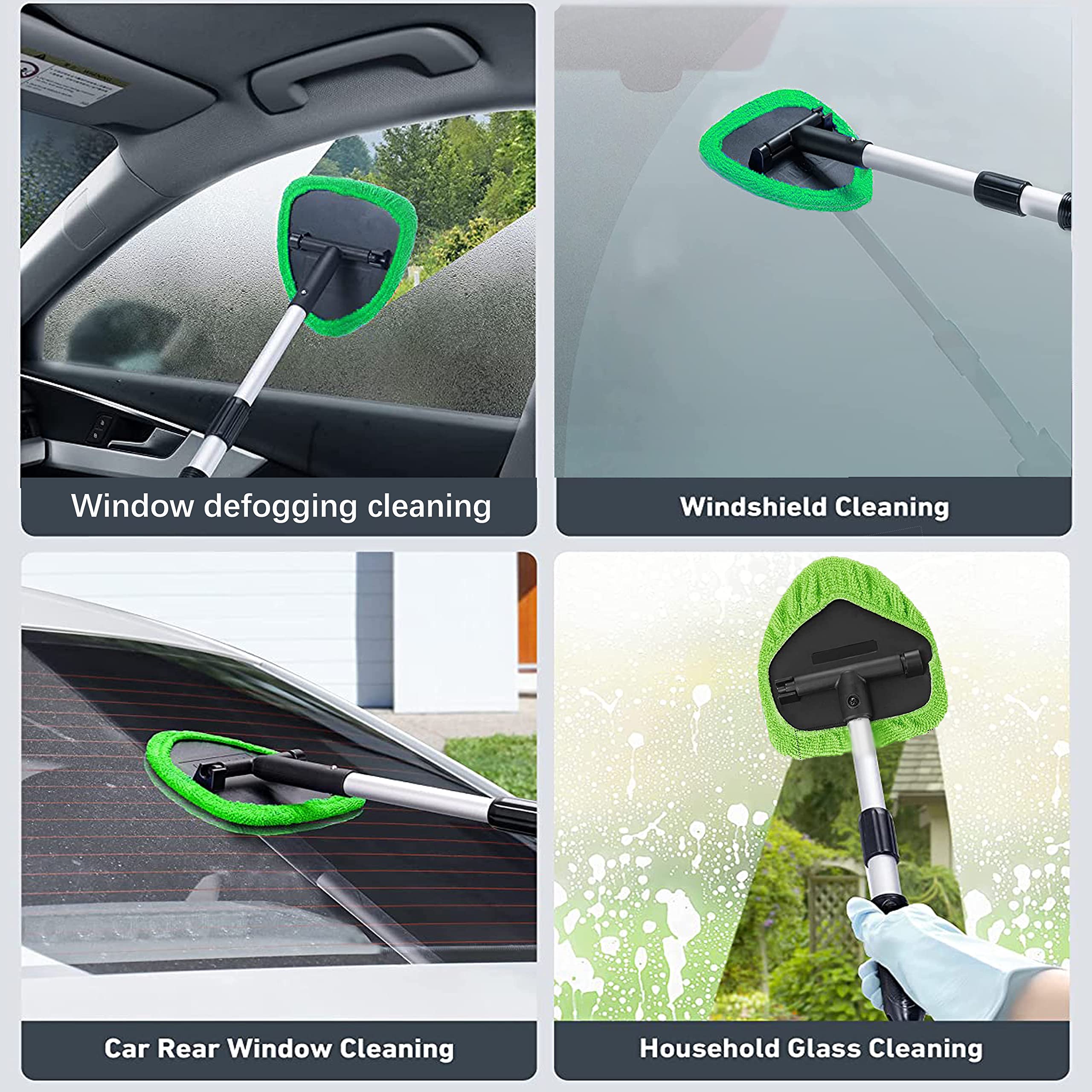 19.5 Inch Extendable Car Windshield Cleaner Brush Tool - Interior Window Cleaning Kit for Cars, Trucks & SUVs - Perfect for Streak-Free Cleaning at Home or On-The-Go