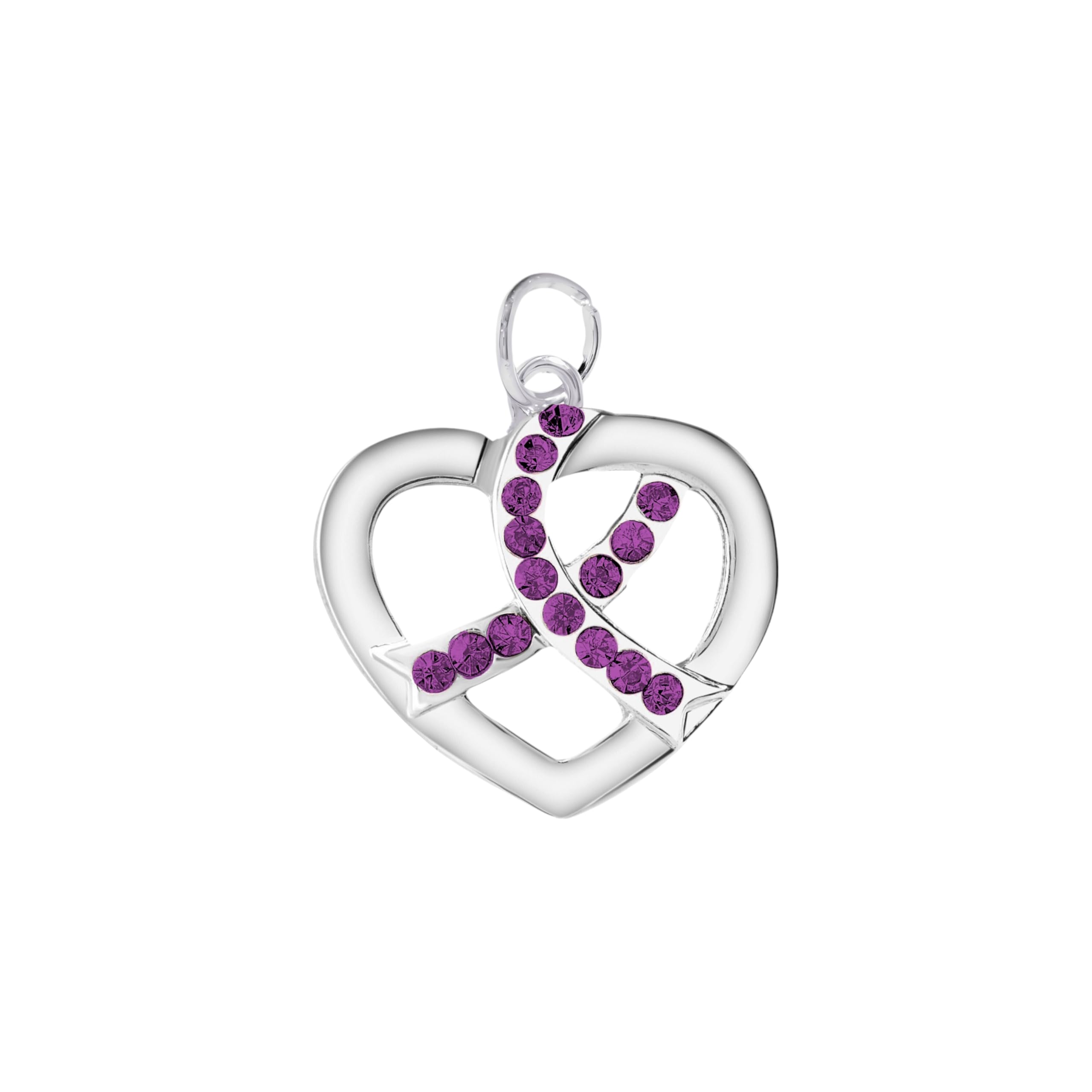 Fundraising For A Cause Purple Awareness Ribbon Charms - Bulk Jewelry Making Supplies for Bracelets, Necklaces & DIY Projects - Perfect for Support Groups, Charity Events & Awareness Campaigns - Great for Breast Cancer, Lupus & Domestic Violence Awareness