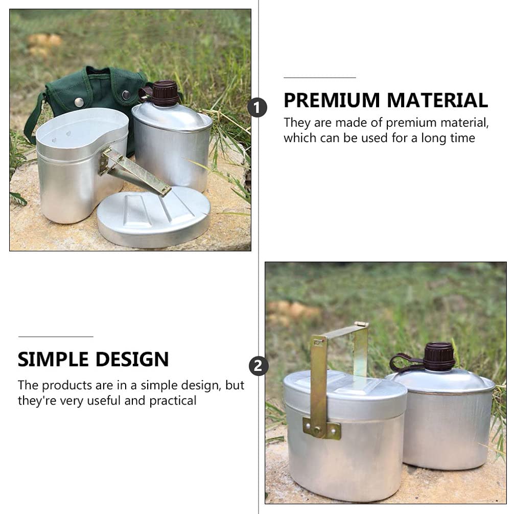 BESPORTBLE Camping Kettle Set with Cloth Pouch - Portable Outdoor Water Kettle Kit for Hiking, Backpacking & Picnic Supplies - Durable Camping Tools for Adventure Travel & Emergency Preparedness