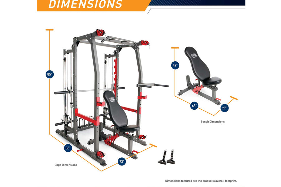 Marcy Pro SM-4903 Smith Machine Home Gym System - Power Cage for Strength Training & Weightlifting - Perfect for Home Workouts & Fitness Enthusiasts