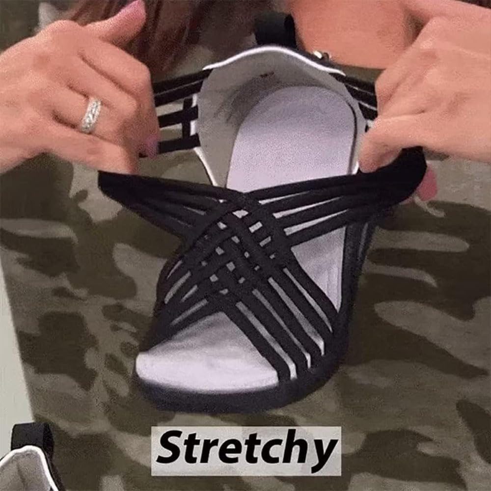 **Heccie Stretch Orthopedic Sandals for Women – Arch Support, Lightweight & Slip-On Comfort – Perfect for Walking, Travel & Everyday Wear**