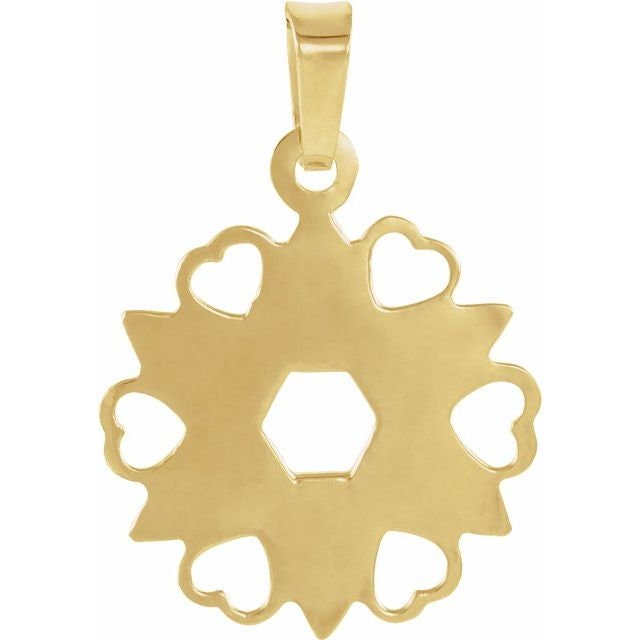 14K Yellow Gold Star of David Pendant - 18x15mm Solid Gold Jewish Jewelry for Men & Women - Perfect for Hanukkah, Bar Mitzvah & Religious Gifts