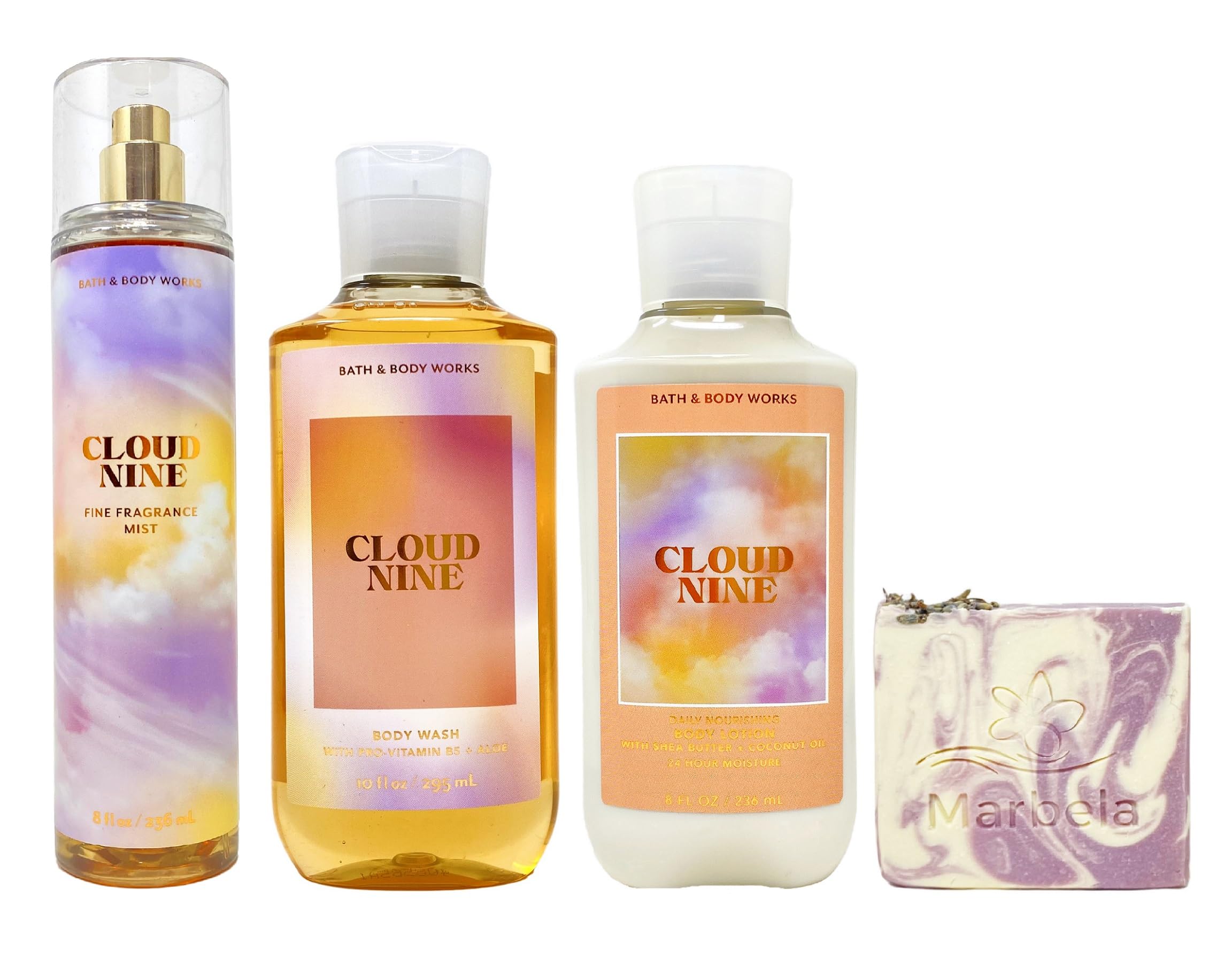 Bath & Body Works Cloud Nine Trio Set - Lavender Dream Scented Bar Soap, Fragrance Mist, Body Wash & Lotion (Full Size) | Relaxing Aromatherapy for Bath, Shower & Bedtime Routine