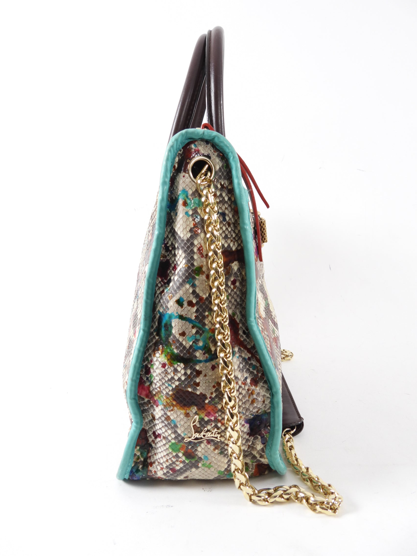 Christian Louboutin Multi-Color Python Two-Way Tote Bag - Luxury Designer Handbag for Women | Perfect for Work, Travel & Evening Events