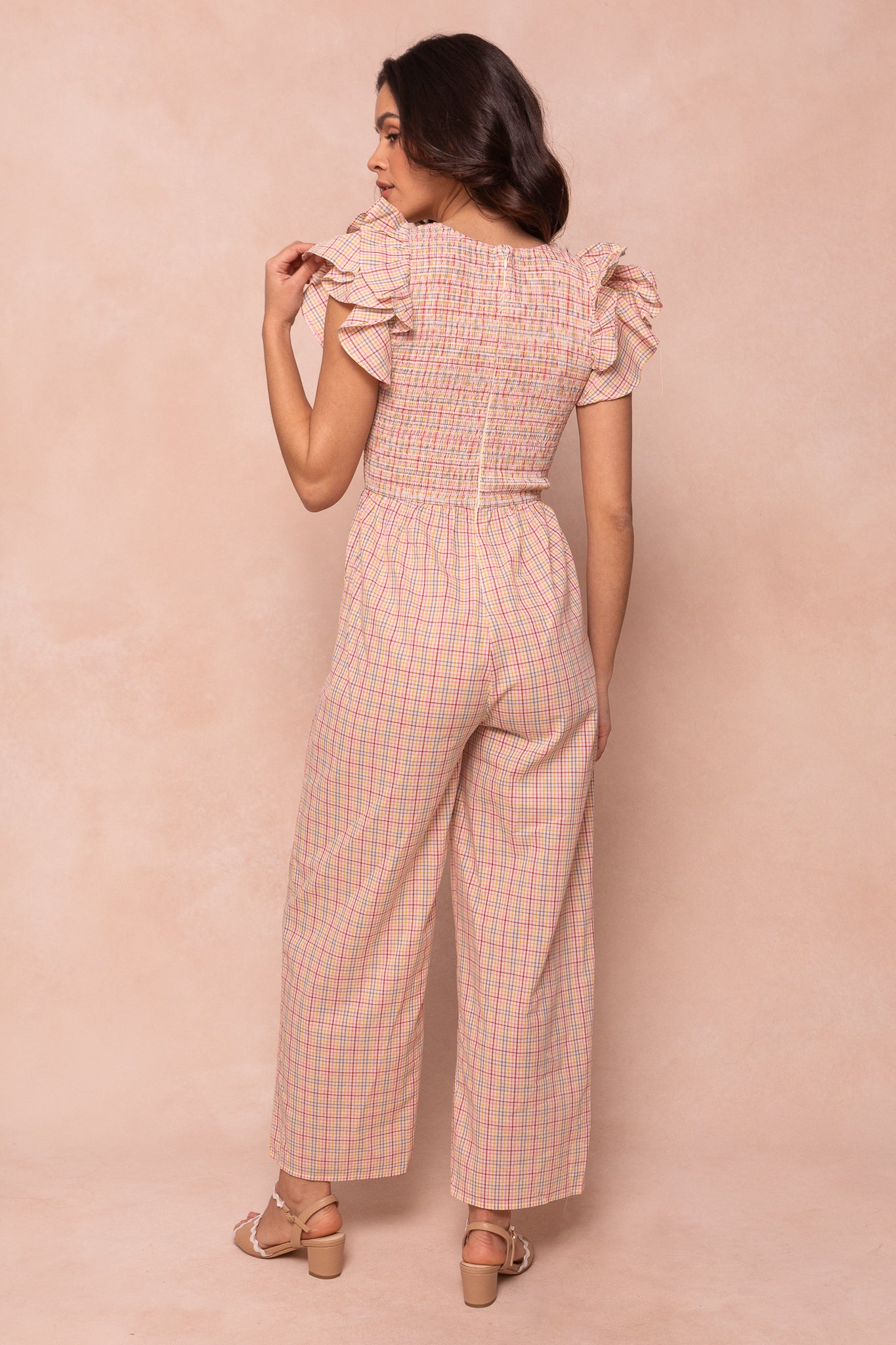 Stylish Hattie Jumpsuit in Vibrant Multicolor Gingham - Perfect for Summer Outings, Beach Vacations & Casual Wear | FINAL SALE