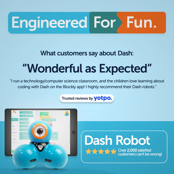 Wonder Workshop Dash - Coding Robot for Kids Ages 6+ | STEM Learning Toy for Programming & Creativity | Perfect for Home, Classroom & Playtime