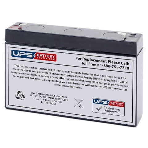 Power-Sonic PS-670 6V 7Ah Sealed Lead Acid AGM VRLA Replacement Battery - Perfect for Security Systems, Emergency Lighting & Medical Equipment Backup Power
