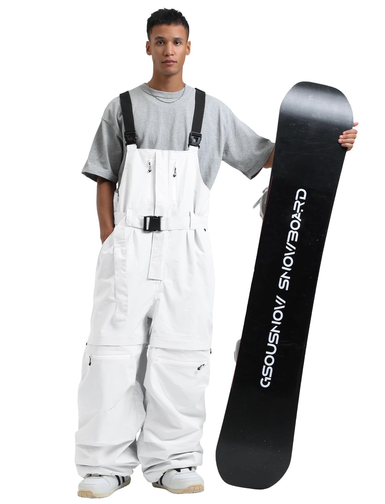 GSOU SNOW Women's Waterproof Insulated Ski Pants - Baggy Snowboard Bib Overalls for Winter Sports | Warm Windproof Snow Pants for Skiing, Snowboarding & Outdoor Activities