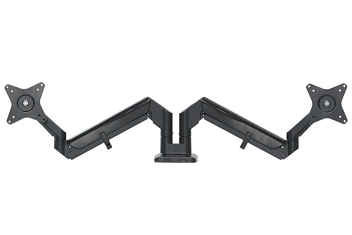 Ergonomic Uplifting Yogiflex Dual Monitor Arm Stand - Adjustable Height & Tilt for 13-32 Inch Screens - Perfect for Home Office & Gaming Setup
