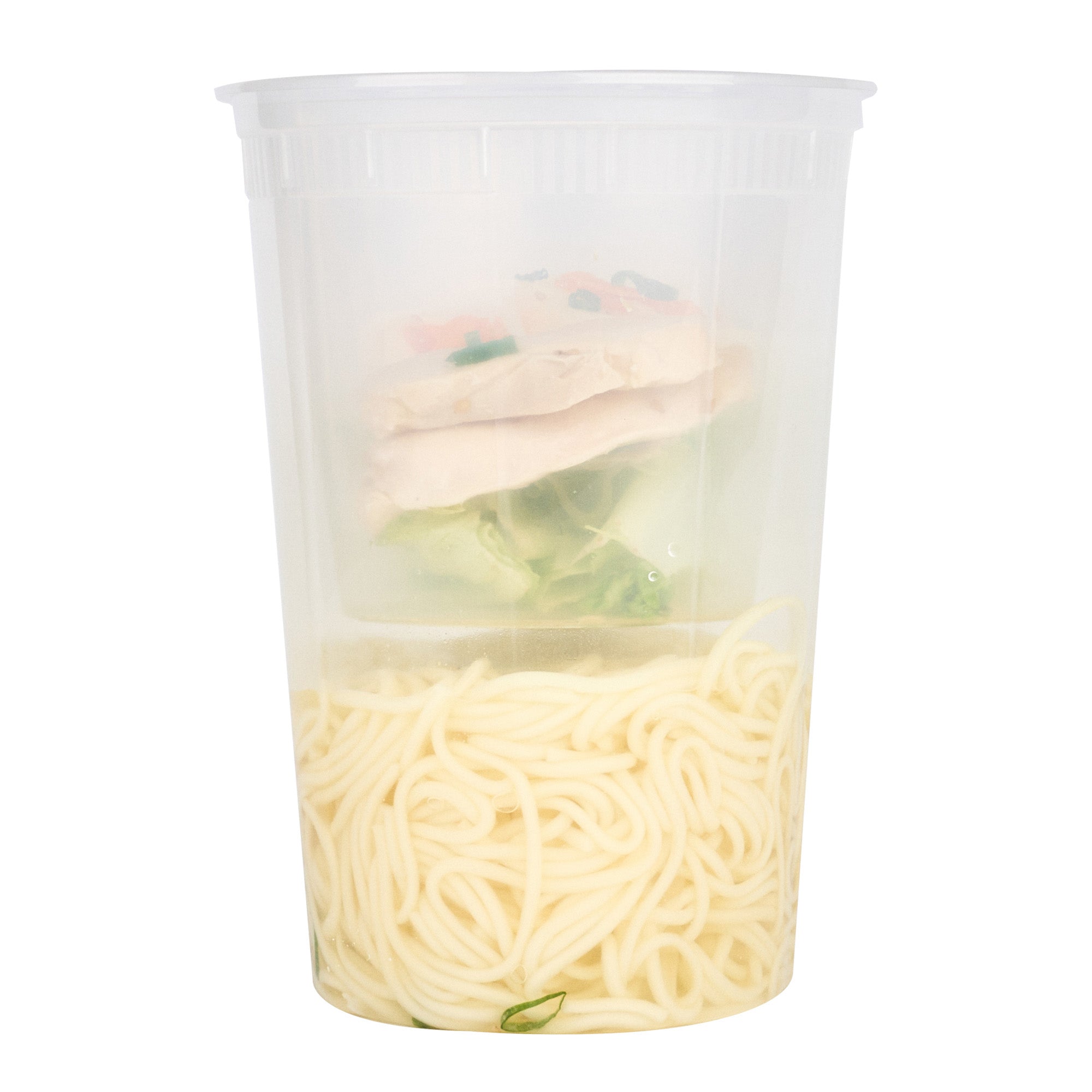 24 oz Round Clear Plastic Insert for 32, 40 & 48 oz Soup Containers - Microwave Safe, BPA Free (50 Count) - Perfect for Restaurants, Catering & Takeout Meals