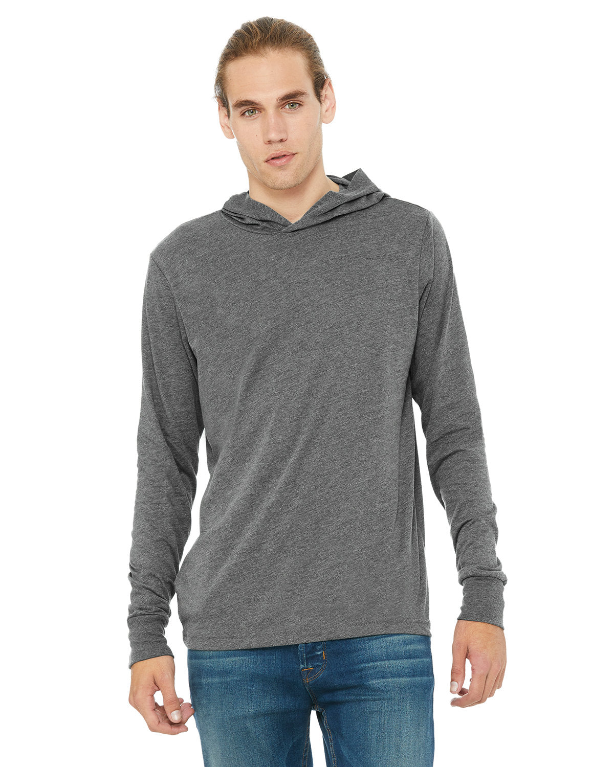 Bella + Canvas 3512 Unisex Jersey Long Sleeve Hoodie - Soft Cotton Pullover Sweatshirt for Men & Women | Perfect for Casual Wear, Gym, and Outdoor Activities