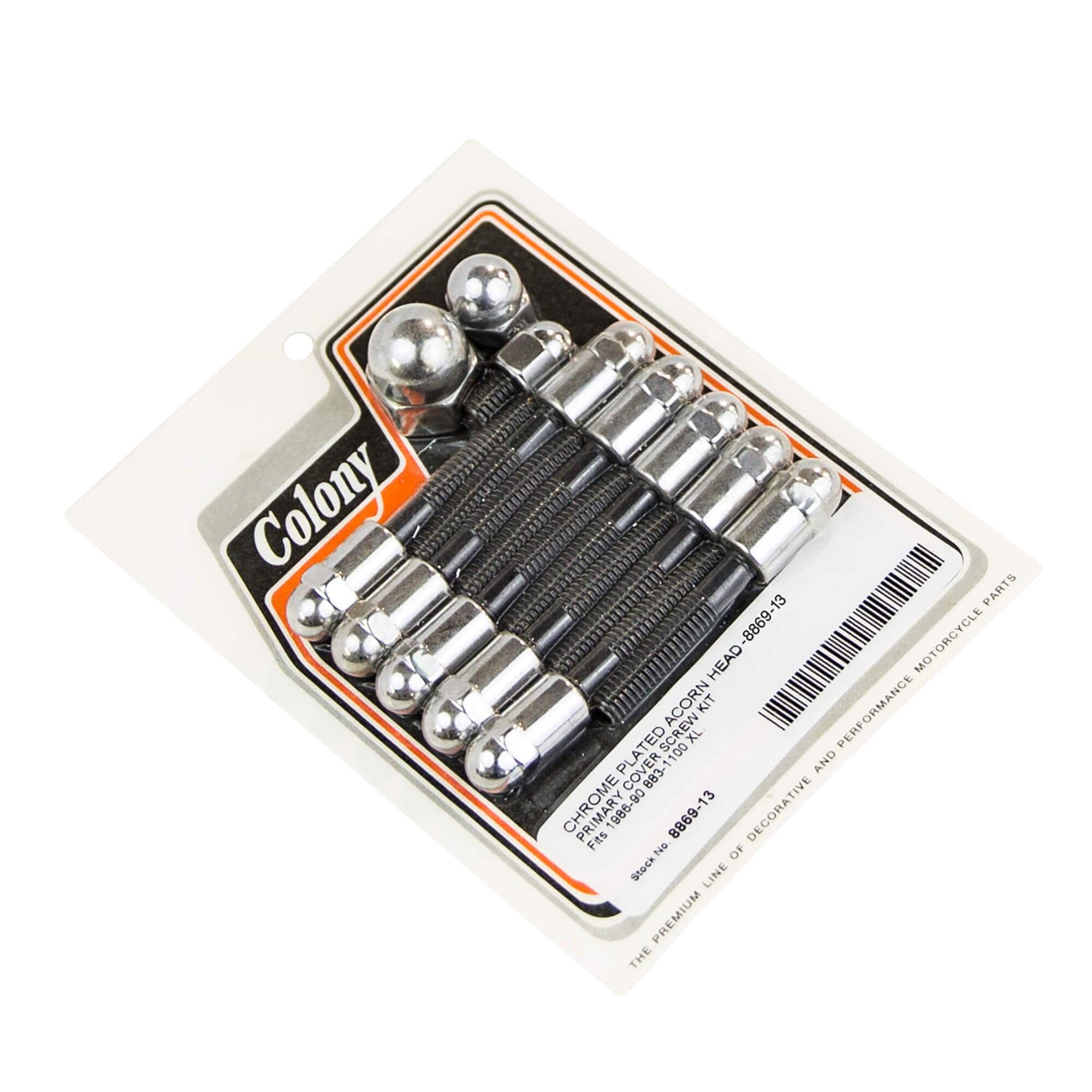 13-Piece Primary Cover Screw Kit with Acorn Head for 1986-1990 Harley Davidson Sportster - Chrome Plated - Motorcycle Engine Maintenance & Repair Accessories