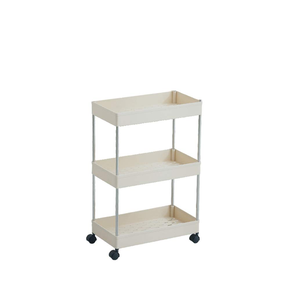 OURLITIME 2-Tier Slim Slide Storage Rack with Wheels - Space Saving Kitchen & Bathroom Organizer Shelf for Easy Assembly and Mobility - Perfect for Small Spaces, Pantry Organization, and Bathroom Storage