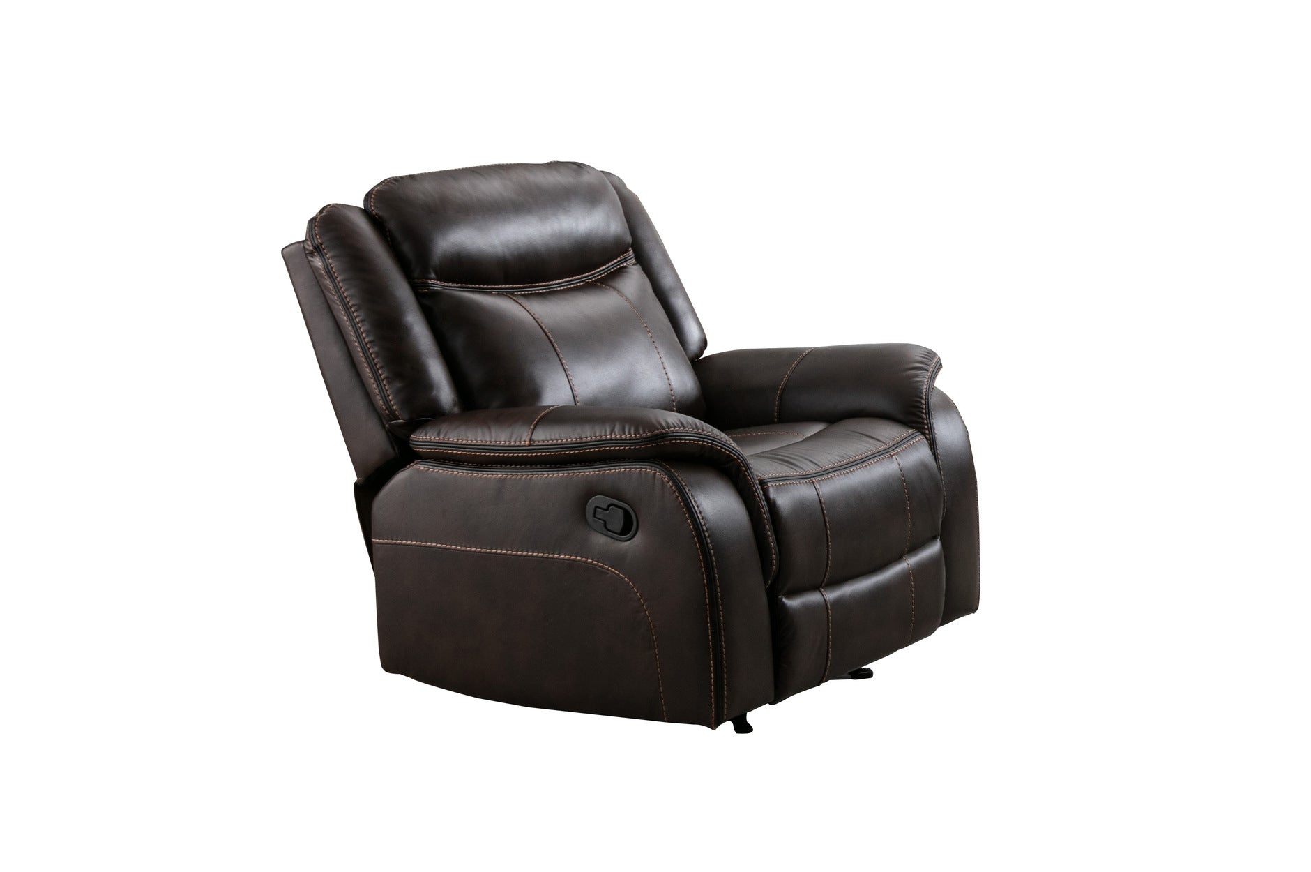 Brown Paxton Reclining Living Room Set - 3-Piece Comfortable Leather Sofa & Loveseat with Cup Holders | Perfect for Family Movie Nights & Entertaining Guests