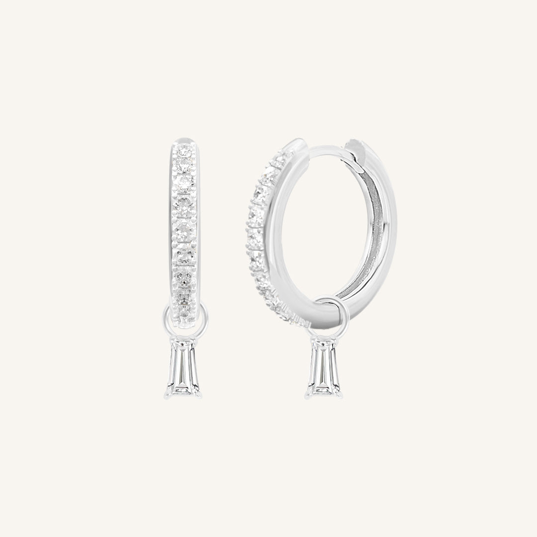 Flourish Crystal Charm Hoop Earrings for Women - Elegant Dangle Earrings for Party, Wedding & Everyday Wear | Hypoallergenic & Lightweight