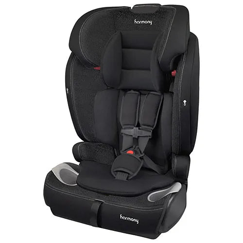 Harmony Commander 3-in-1 Deluxe Convertible Booster Car Seat for Toddlers & Kids - Premium Safety Harness - Black | Ideal for Travel, School & Family Road Trips