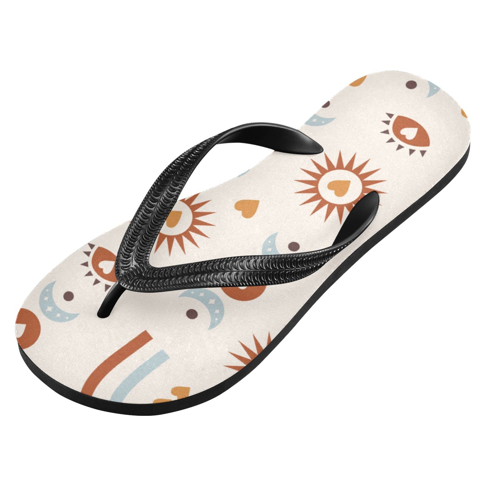 Rainbow Love Eye Flip Flops - Non-Slip Beach Sandals for Women & Men | Summer Fashion Rubber Slippers with Straps | Perfect for Travel, Swimming, Pool Parties & Shower Use