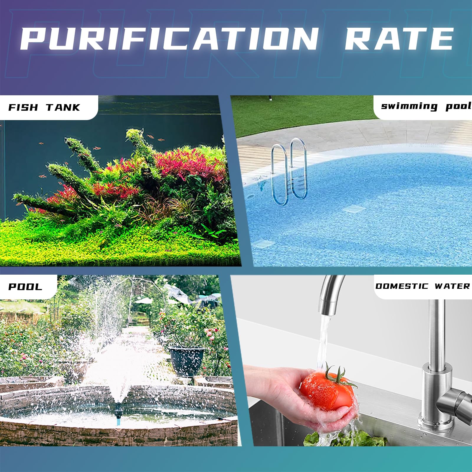 55W UV Sterilizer Light for Pools, Cold Plunge Tubs & Aquariums - UVC Bulb Algae Control for Above Ground Pools, Ponds & Green Water Treatment - Stainless Steel UV Clarifier for Crystal Clear Water (Perfect for Backyard Oasis, Spa Maintenance & Fish Tank Cleaning)