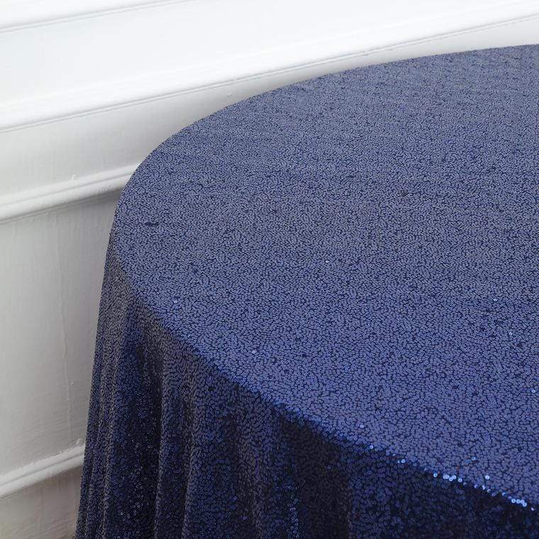 132 Sequined Round Tablecloth - Elegant Sparkly Party Table Cover for Weddings, Holidays & Special Events - 60 Inch Diameter
