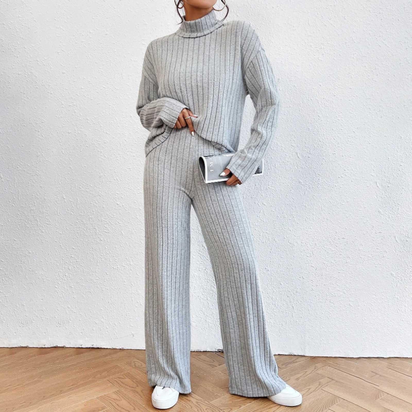 Women's Waffle Knit Two Piece Outfit Set - Half Zip Turtleneck Long Sleeve Top & Soft Lounge Shorts - Comfy Casual Loungewear for Home, Yoga & Weekend Wear