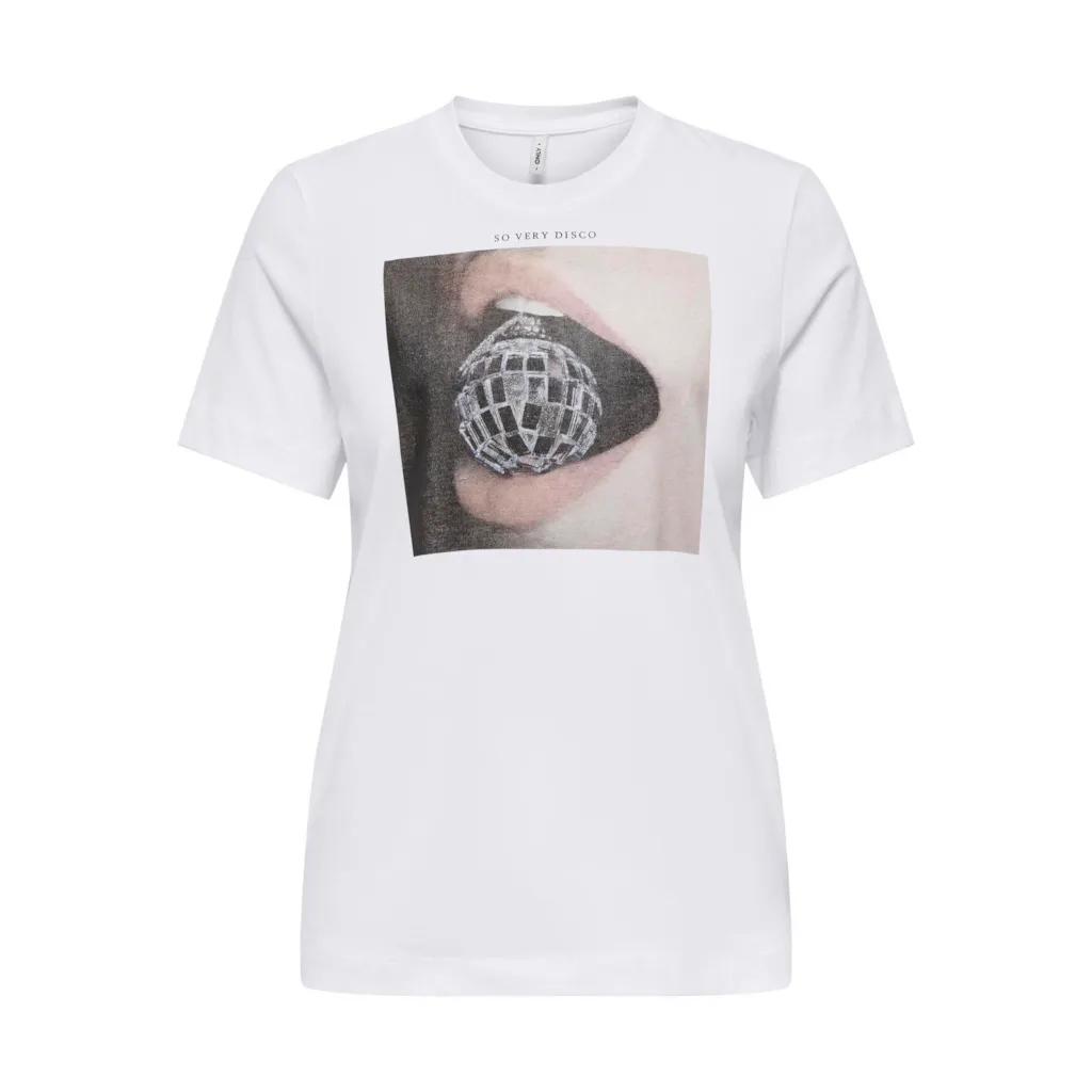 Vero Moda Melina Disco Tee - Women's Trendy Graphic T-Shirt for Casual Wear & Night Out | Perfect for Parties, Concerts & Everyday Fashion