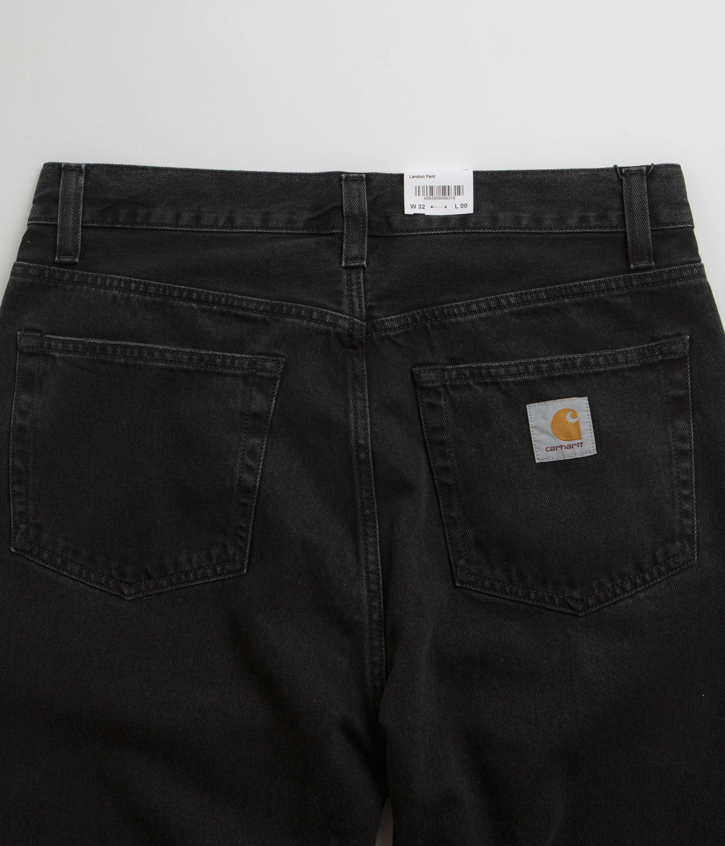 Carhartt Landon Pants for Men - Black Stone Washed Work Pants | Durable & Comfortable for Construction, Outdoor Work & Casual Wear