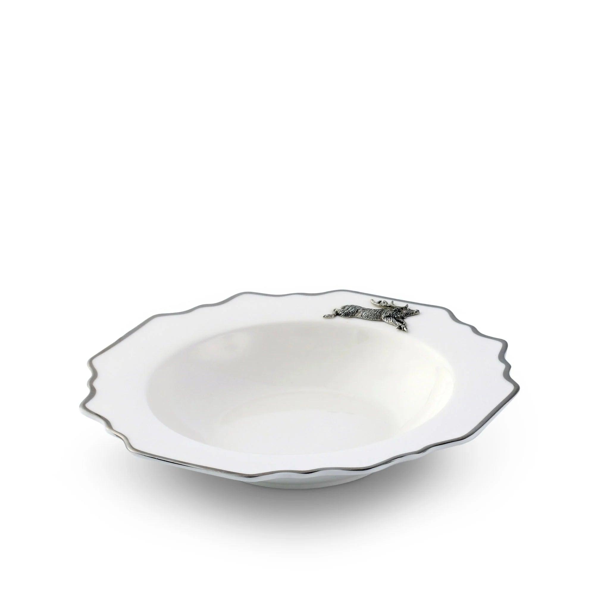 Premium Leaping Elk Bone China Dinnerware Set - Elegant Porcelain Plates, Bowls & Cups - Perfect for Fine Dining, Weddings & Special Occasions