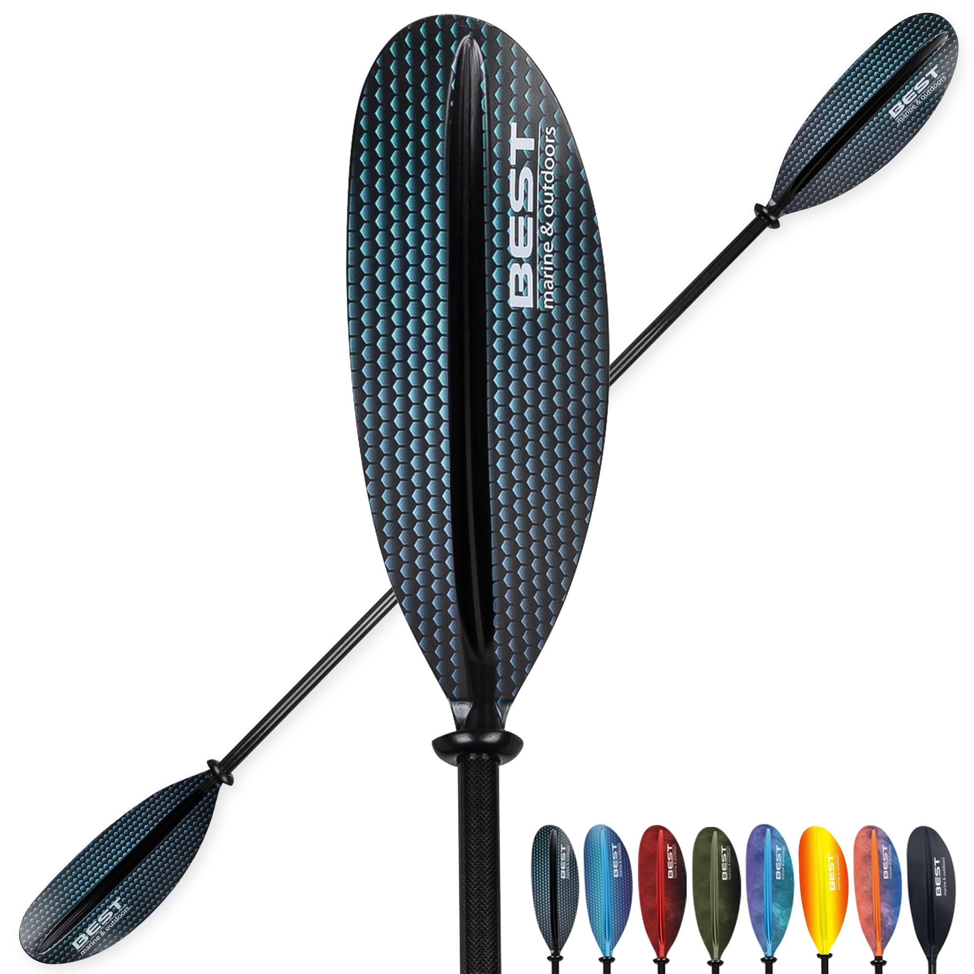 Premium Carbon Fiber Kayak Paddle with Fiberglass Reinforced Blades - 220cm, 234cm, 250cm Sizes - Ultra Lightweight for Adults - Perfect for Ocean, Lake & River Kayaking Adventures