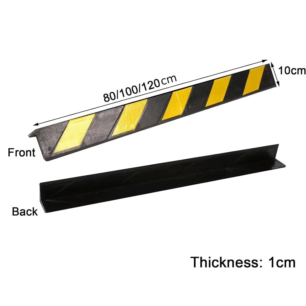 LNNW Reflective Rubber L-Shaped Garage Wall Corner Protector with Yellow Strips - 5-Piece Set (100cm) for Parking Garages, Warehouse Safety, and Home Protection