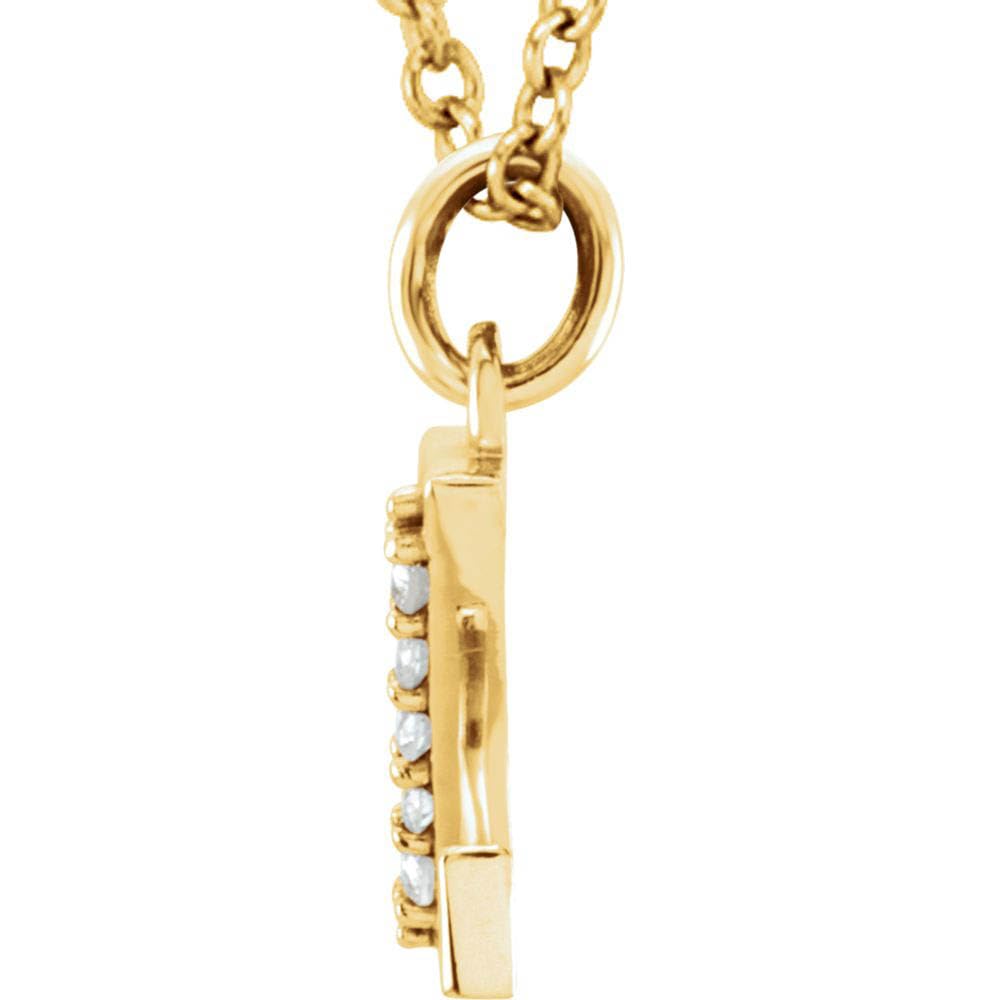 14k Yellow Diamond 'z' Initial Necklace - 16 Inch for Elegant Style