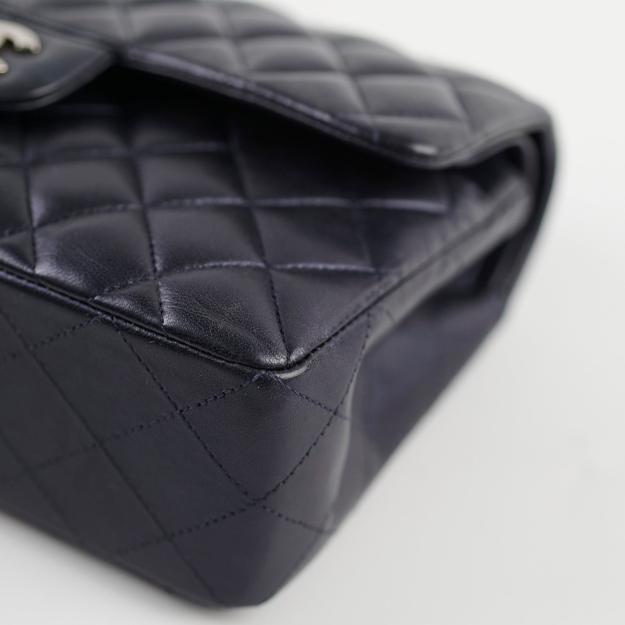 Chanel Small Lambskin Classic Flap Bag in Metallic Navy - 24 Series | Luxury Designer Handbag for Women, Perfect for Evening Events & Special Occasions