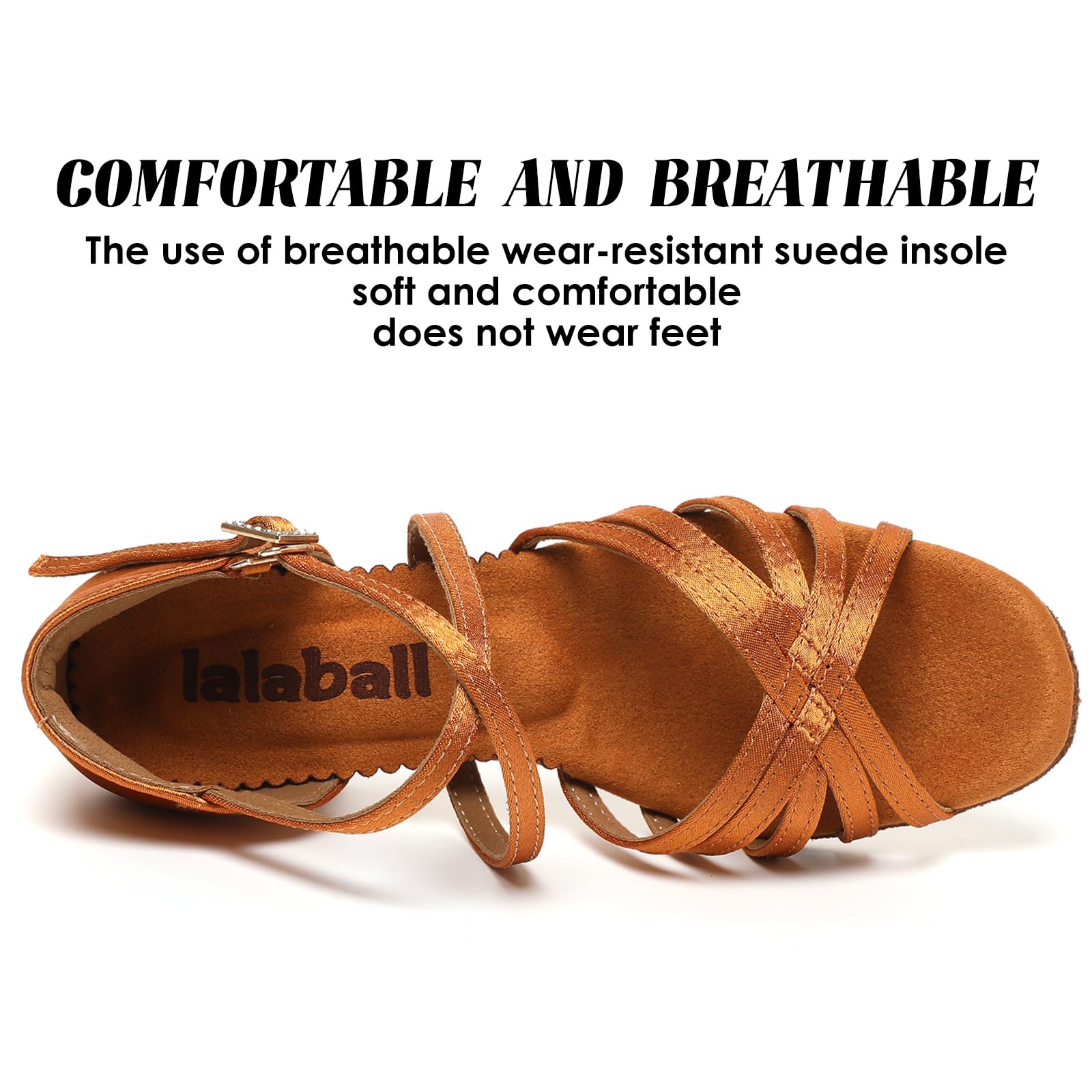 Latin Dance Shoes for Girls - Low Heel Ballroom Salsa Tango Shoes for Performance & Practice - Toddler/Little Kid/Big Kid Sizes - White, Black, Tan - Perfect for Dance Classes, Recitals & Competitions
