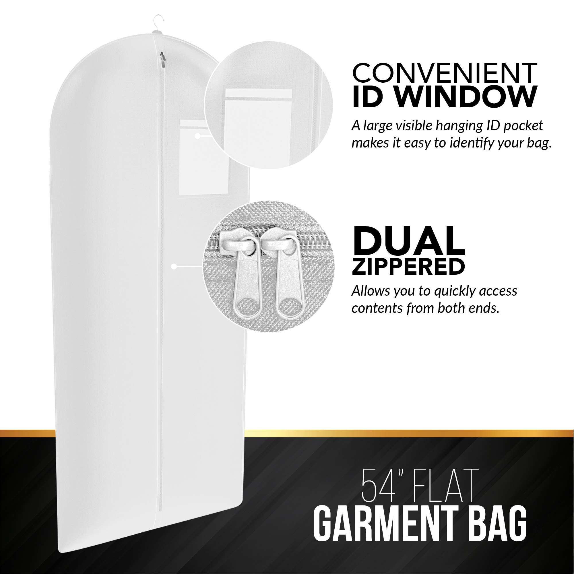Premium White Suit, Dress & Gown Garment Travel Bags - 54