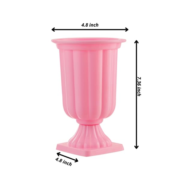 Elegant Baby Pink Plastic Flower Vase - Modern Home Decor & Party Centerpiece | Perfect for Wedding, Baby Shower & Living Room Decoration
