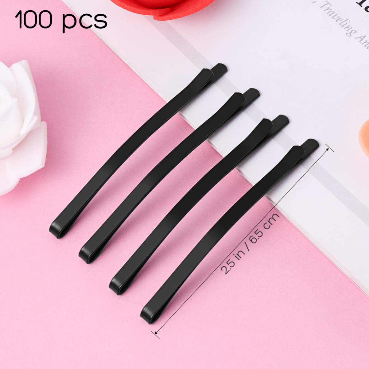Beaupretty 100pcs Metal Bobby Pins & Hair Clips for Women - Classic Black Hair Barrettes for Styling, Updos, Braids & Everyday Use
