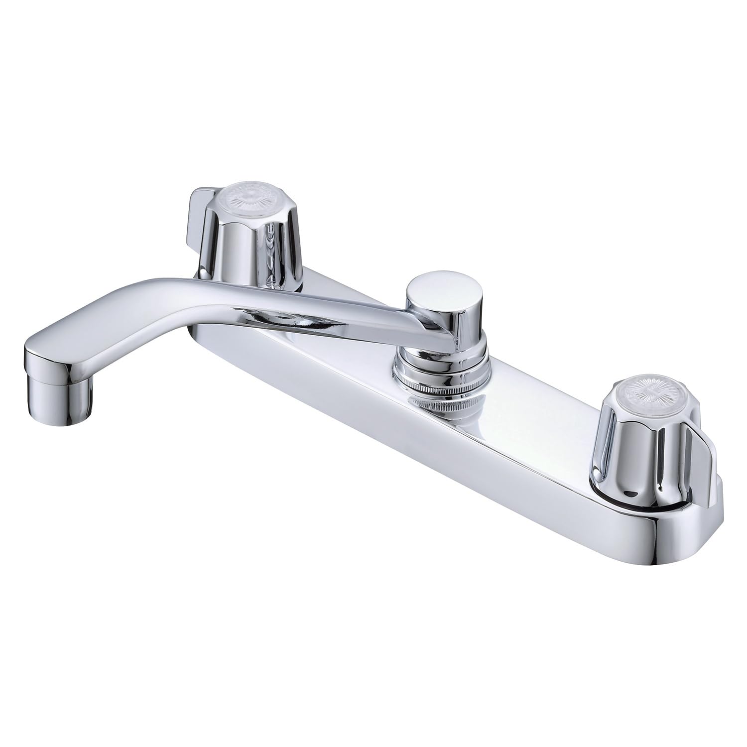 Gerber Classics Two Handle Kitchen Faucet 3-Hole Deck Mount Faucet with Metal Fluted Handles, Chrome Finish G074206 - Dual Handle Utility Sink Faucet for Home Kitchen, RV, Laundry Room & Commercial Use