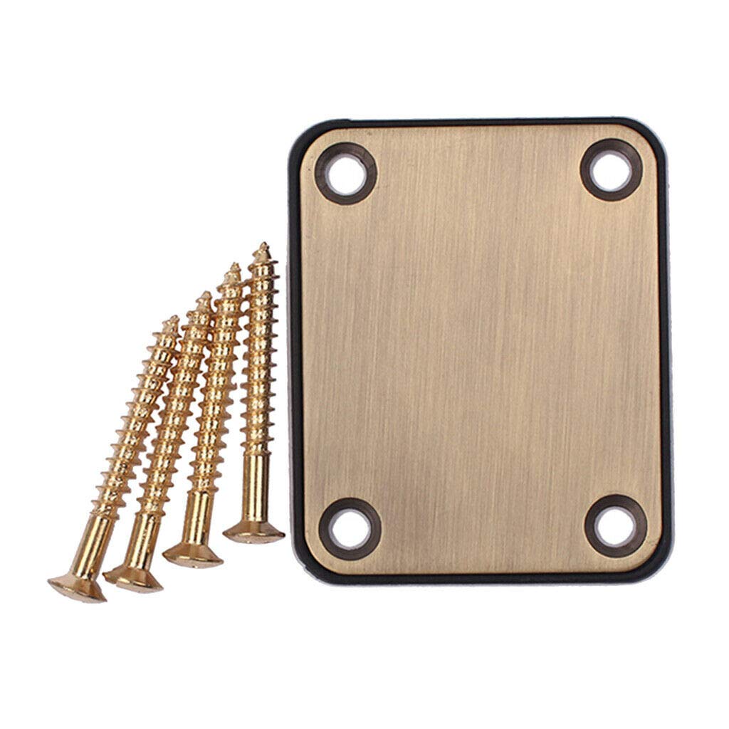 Electric Guitar Neck Plate with Screws for TL Style Bass Guitar | Replacement DIY Parts for Guitar Repair & Upgrade | Perfect for Musicians & Luthiers