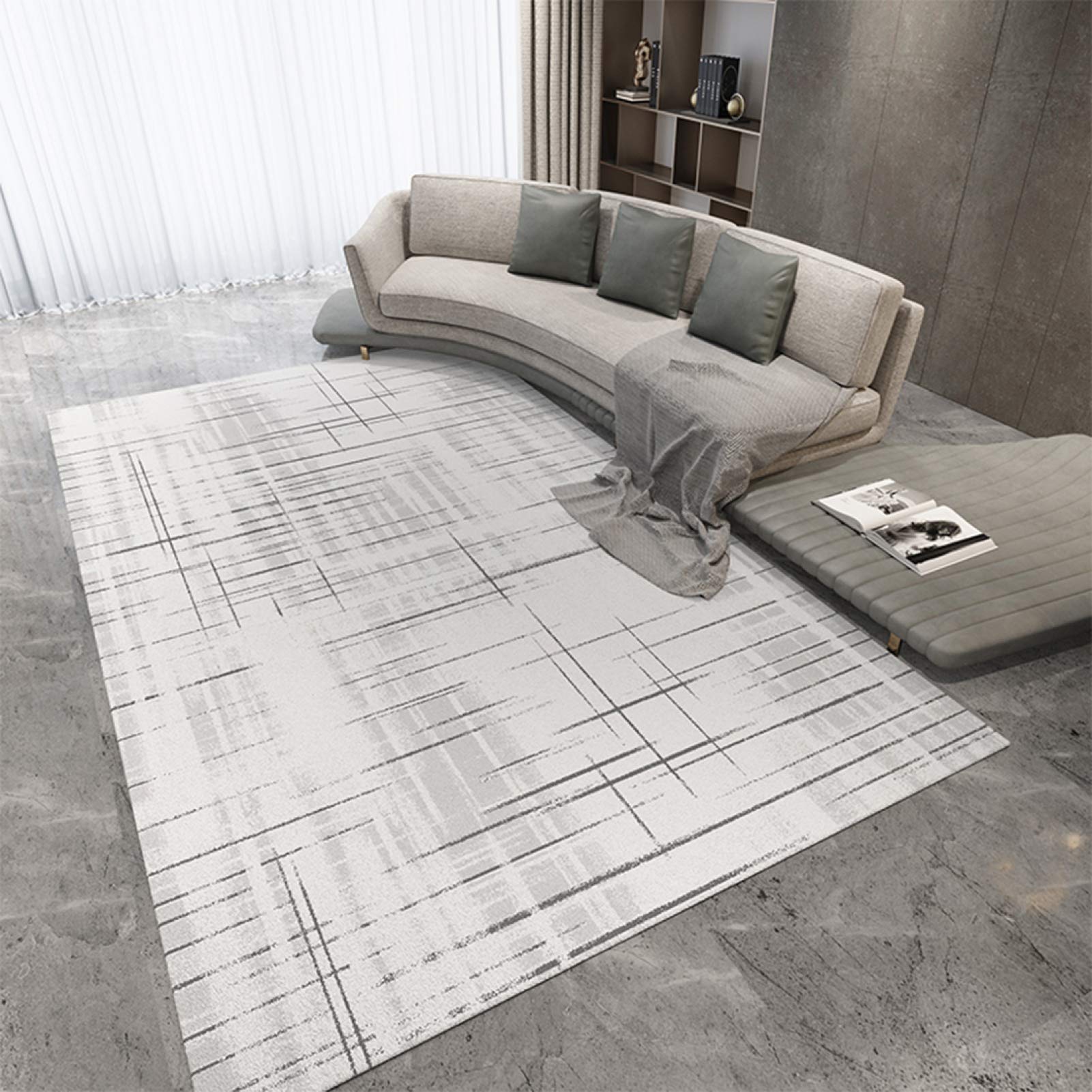 DPPAN Super Soft Modern Shag Area Rugs - Fluffy Living Room Carpet for Bedroom Decor, Comfy Kids Play Mat, Non-Slip Floor Rug (1.4x2m) - Perfect for Cozy Home Decor, Nursery Playtime & Family Gathering Spaces