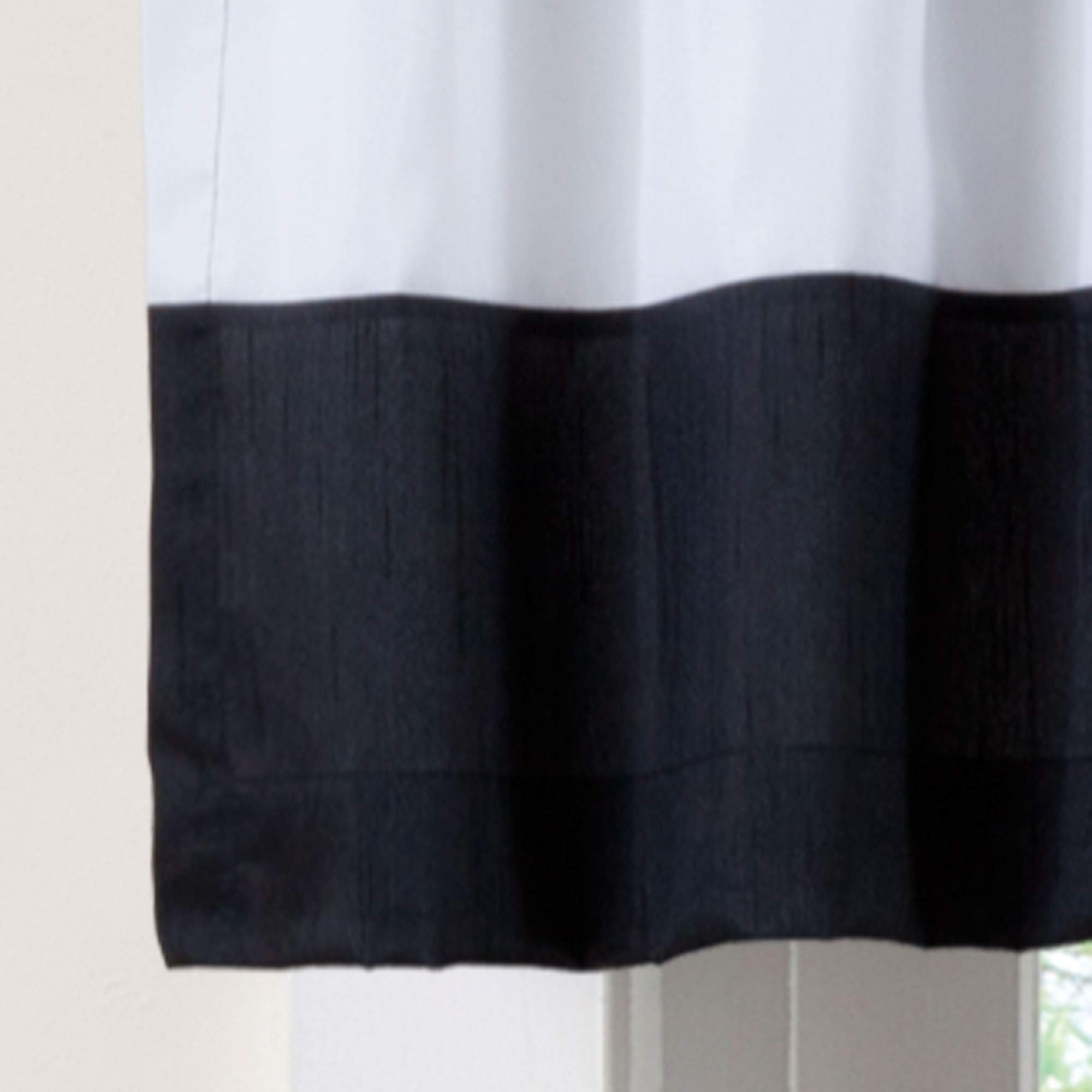 Lush Decor Triangle Home Fashions 19341 Iman Valance - Black and White Window Valance Curtain for Living Room, Bedroom & Kitchen Decor