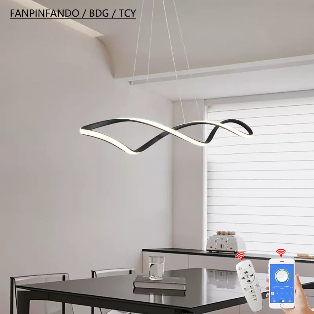 Twirl Chandelier - Elegant Kitchen Island Lighting Fixture for Modern Dining Rooms & Home Decor
